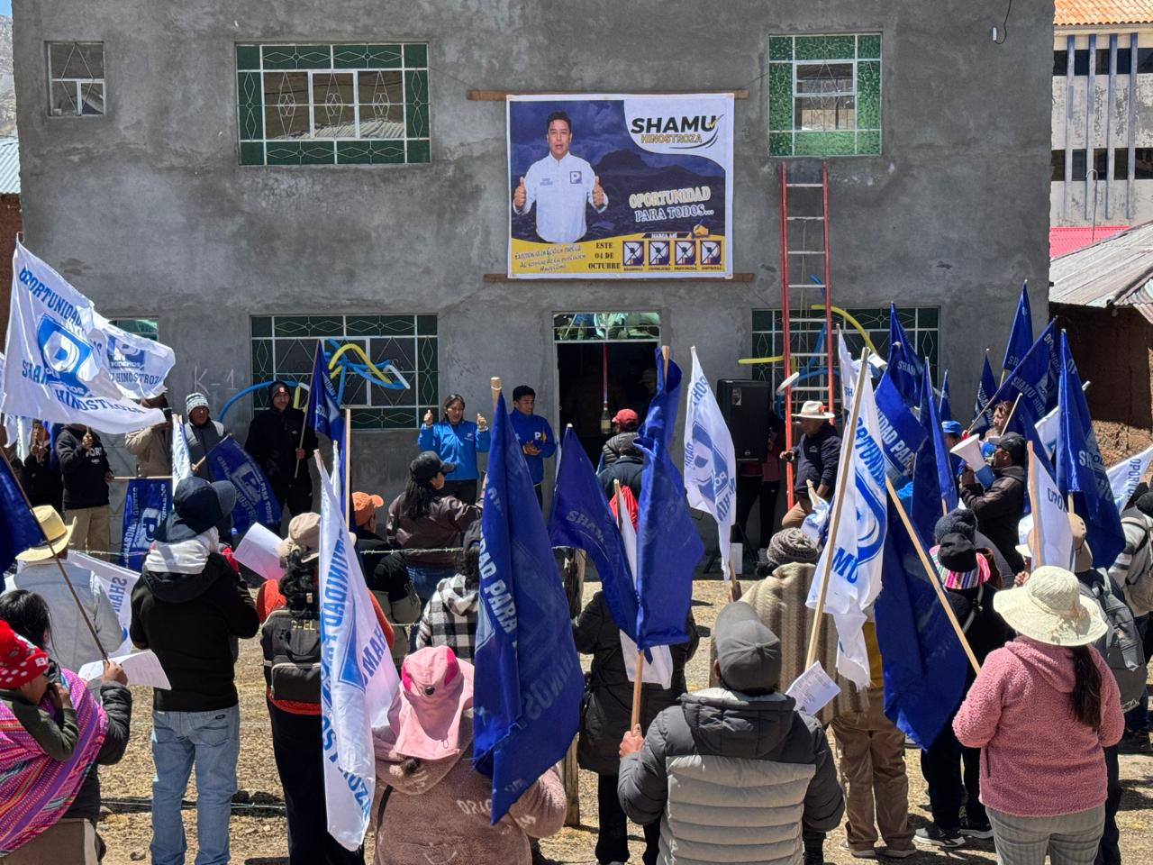 Inauguración del local de campaña de Podemos Perú en Los Andes de Pucará